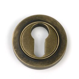 Burnished Brass Round Euro Escutcheon (Plain)