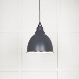White Gloss Brindley Pendant in Slate