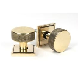 Aged Brass Brompton Mortice/Rim Knob Set (Square)