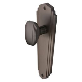 Heritage Brass Mortice Knob on Latch Plate Charlston Design Matt Bronze finish