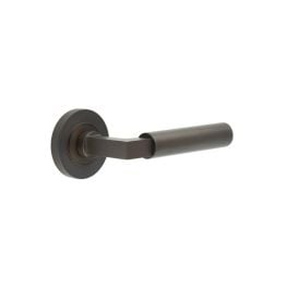 Westminster Door Handle on Plain Rose Dark Bronze - By Frelan Hardware - BUR30KIT79