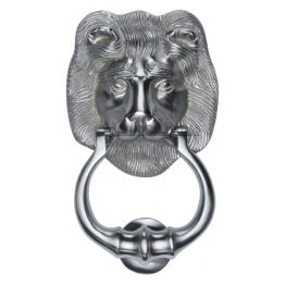Heritage Brass Lion Knocker Satin Chrome finish
