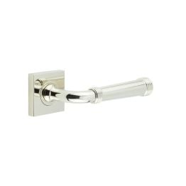 Highgate Door Handles Square Plain Polished Nickel - By Frelan Hardware - BUR35KIT162