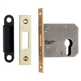 Easi-T Economy Euro Profile Deadlock 76mm - Electro Brassed