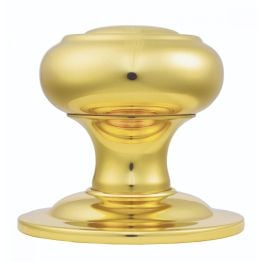 Centre Door Knob - Polished Brass