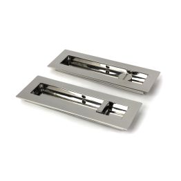 Polished Marine SS (316) 175mm Plain Rectangular Pull - Privacy Set