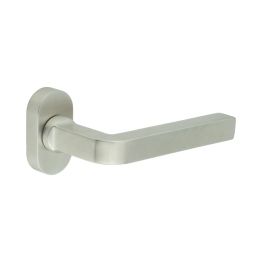 CR-104 Satin Stainless Steel Multi Point Oval Rose Door Handle - By Frelan Hardware - CR-104C4SSS