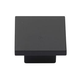 Classic Square Cabinet Knob Matt Black Silk Touch Finish 40mm