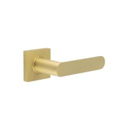 Kensington Door Handles Square Plain Rose Satin Brass - By Frelan Hardware - BUR25KIT240