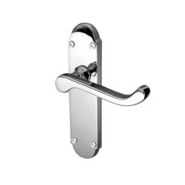 Epsom Suite Door Handle on Latchplate Polished Chrome - By Frelan Hardware - JV251PC