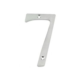 Jedo 75mm Screw Fix Numerals Satin Chrome No. 7 - By Frelan Hardware - JNSC-7