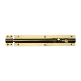 Heritage Brass Door Bolt Straight 8" x 1.5" Polished Brass finish