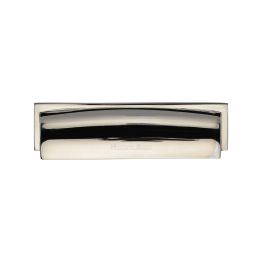 Heritage Brass Drawer Pull Shropshire Design 76/96mm CTC Polished Nickel Finish