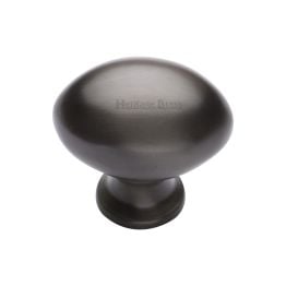 Heritage Brass Cabinet Knob Victorian Oval Design 32mm Matt Bronze finish