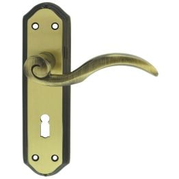 Wentworth Lever On Lock Backplate - Florentine Bronze