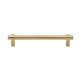 Heritage Brass Cabinet Pull Industrial Design 160mm CTC Satin Brass Finish