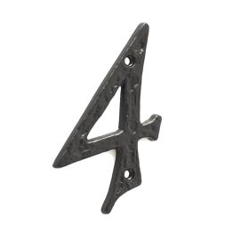 Antique Door Numerals 4 Black No. 4 - By Frelan Hardware - JAB15-4