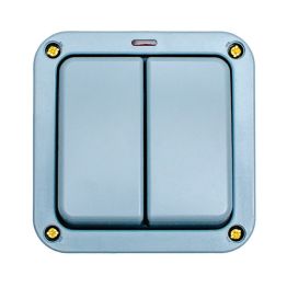 Eurolite Euroseal 2 Gang Switch Grey