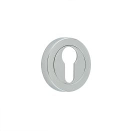 Jedo Designer Euro Profile Escutcheons on 50mm Round Rose Polished Chrome - By Frelan Hardware - JV503EPC
