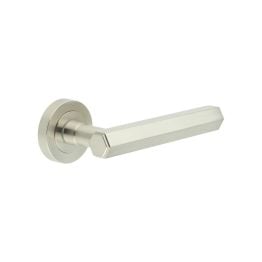 Jedo Hex Satin Nickel Door Handle - By Frelan Hardware - JV849SN