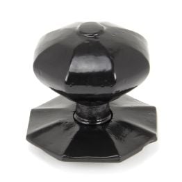 Black Octagonal Centre Door Knob - Internal