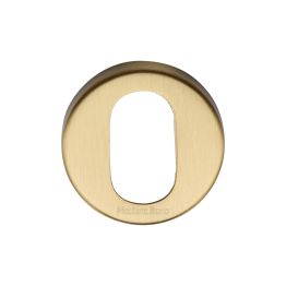 Heritage Brass Oval Profile Cylinder Escutcheon Satin Brass Finish