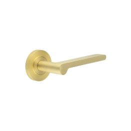 Fitzrovia Door Handles Plain Rose Satin Brass - By Frelan Hardware - BUR15KIT235