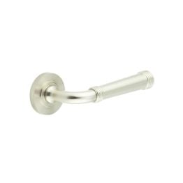 Highgate Door Handles Knurled Rose Satin Nickel - By Frelan Hardware - BUR35KIT317