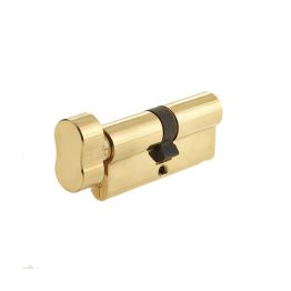 Jedo Euro Profile Cylinders & Turns 80mm Polished Brass - By Frelan Hardware - JL-80EPCTPB