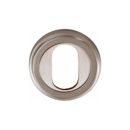 Heritage Brass Oval Profile Cylinder Escutcheon Satin Nickel finish