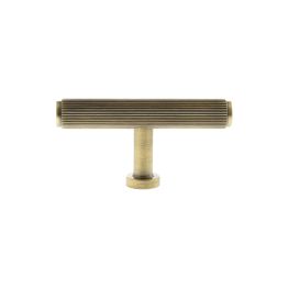 Millhouse Brass Battersea Linear T-Bar Cabinet Knob Handle - Antique Brass