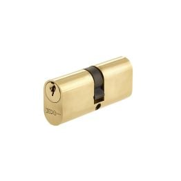 Oval Profile Double Cylinders 70mm Polished Brass - By Frelan Hardware - JL70-OPDPB