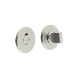 CR-802 Satin Stainless Steel Thumb Turn & Lock Round Rose w/ Indicator - By Frelan Hardware - CR-802AJ7SSS