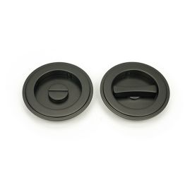 Aged Bronze 75mm Art Deco Round Pull - Privacy Set