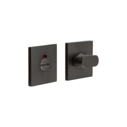 CR-801 Dark Bronze Thumb Turn & Lock Square Rose w/ Indicator - By Frelan Hardware - CR-801BK7DB