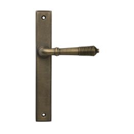 Burnished Brass Reeded Slimline Lever Latch Set