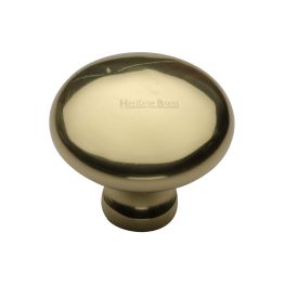 Heritage Brass Cabinet Knob Victorian Round Design 38mm Polished Brass finish