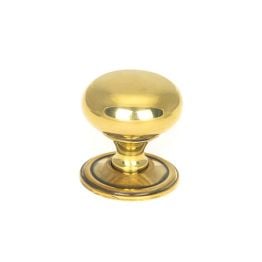 Aged Brass Mushroom Cabinet Knob 38mm