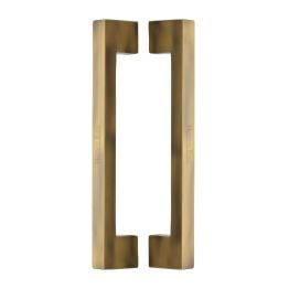 Heritage Brass Back to Back Door Pull Handle Metro Design 305mm Antique Brass Finish