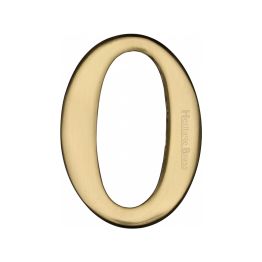 Heritage Brass Numeral 0 Self Adhesive 51mm (2") Polished Brass finish
