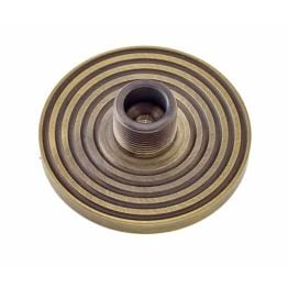 Burlington Reeded Bases to Suit Wall Mounted Doorstops Antique Brass - By Frelan Hardware - BUR974AB