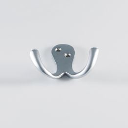 Victorian Double Robe Hook - Satin Chrome