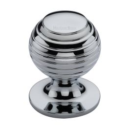 Heritage Brass Cabinet Knob Beehive Design 38mm Polished Chrome finish