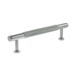 Millhouse Brass Eiffel Knurled T-Bar Cabinet Pull Handle 128mm - Polished Chrome