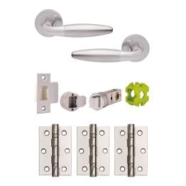 Jigtech Parma Passage Door Pack Polished Chrome / Satin Chrome - JTB72065