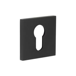 CR-T10 Black Euro Keyway Square Rose Escutcheon - By Frelan Hardware - CR-U10MB