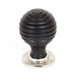 Ebony and PN Beehive Cabinet Knob 35mm
