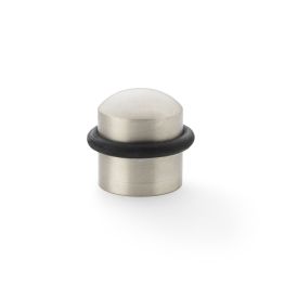 Alexander & Wilks - Dome Top Floor Mounted Door Stop -  Satin Nickel