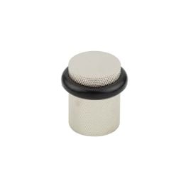 Burlington Knurled Floor Mounted Doorstops 40mm Dia Polished Nickel - By Frelan Hardware - BUR964PN