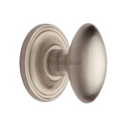 Heritage Brass Mortice Knob on Rose Chelsea Design Satin Nickel finish
